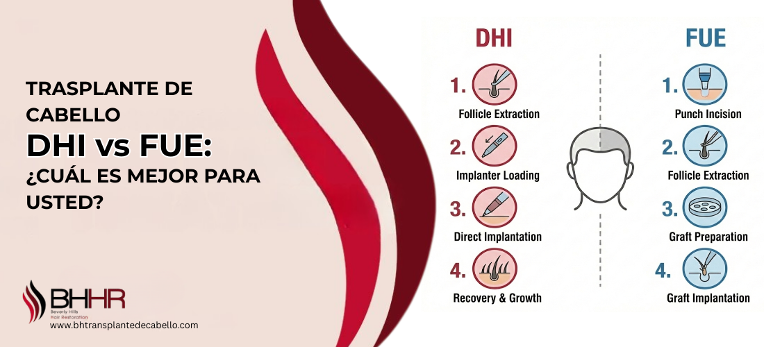 Trasplante capilar DHI vs FUE | BH Transplante De Cabello